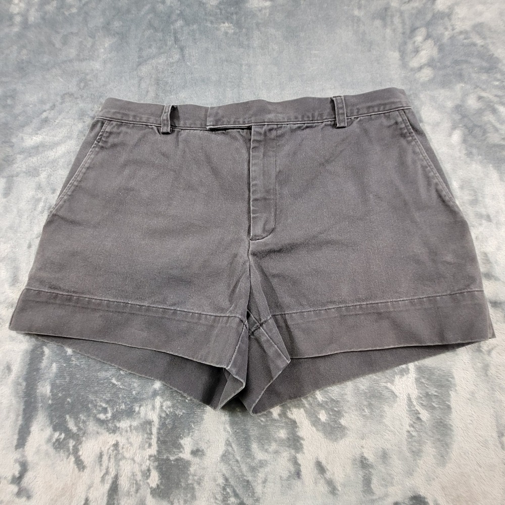 Ralph Lauren Sport Womens Size 10 Gray Cotton Chino Shorts Flat‎ Front Preppy